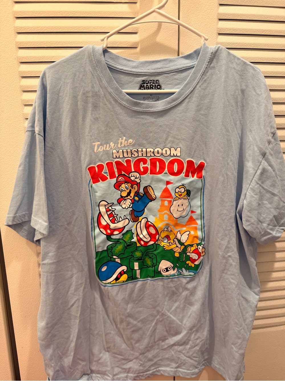 Nintendo Light Blue Mushroom Kingdom' Graphic Tee